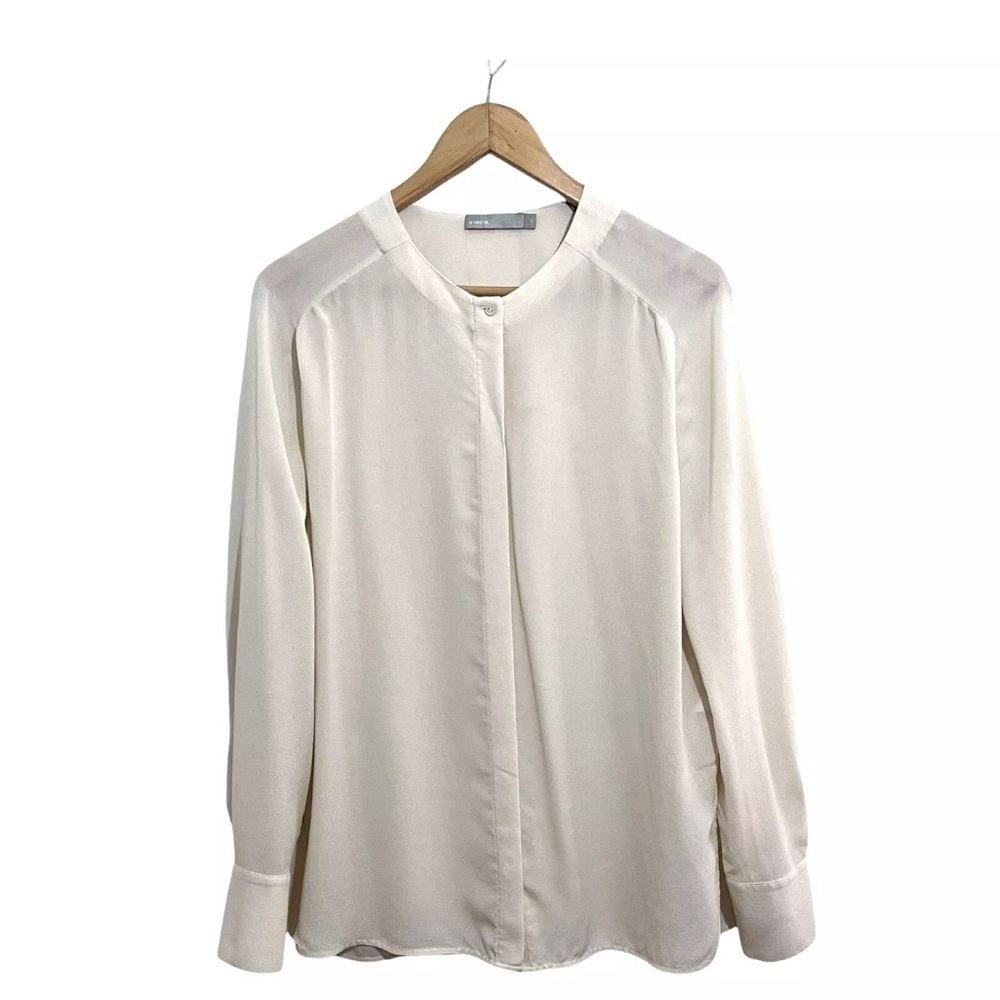 Vince Womens Blouse Size S Ivory 100% Silk